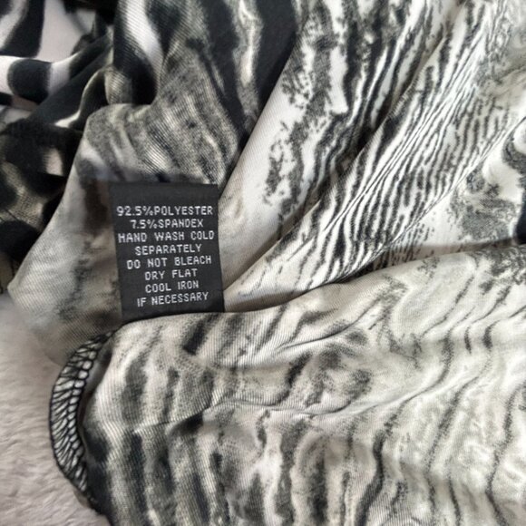 Lapis Womens Animal Print Long Sleeve Cowl Neck Tunic Top Medium Black Stretch - Picture 5 of 7